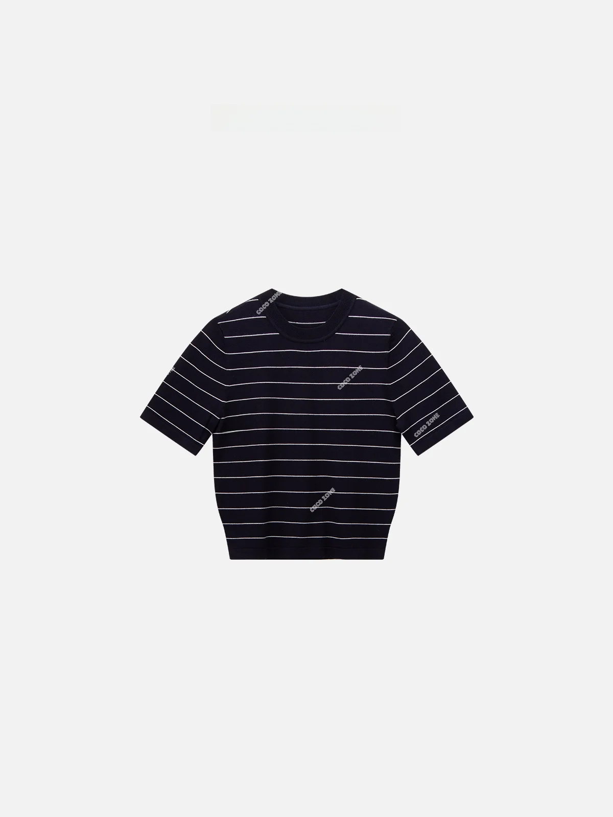 

Zone2024 Summer Faion Color Blo Stripe ort Sve round Ne Knitted Cardigan Top zone CC2B0544 Women's T-irt