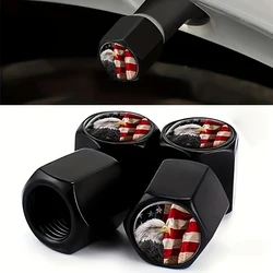 4pcs American Eagle Flag Car Wheel Tire Valve Cap Stem Air Cover Car Styling Truck Car Motorbike Bike Accessories