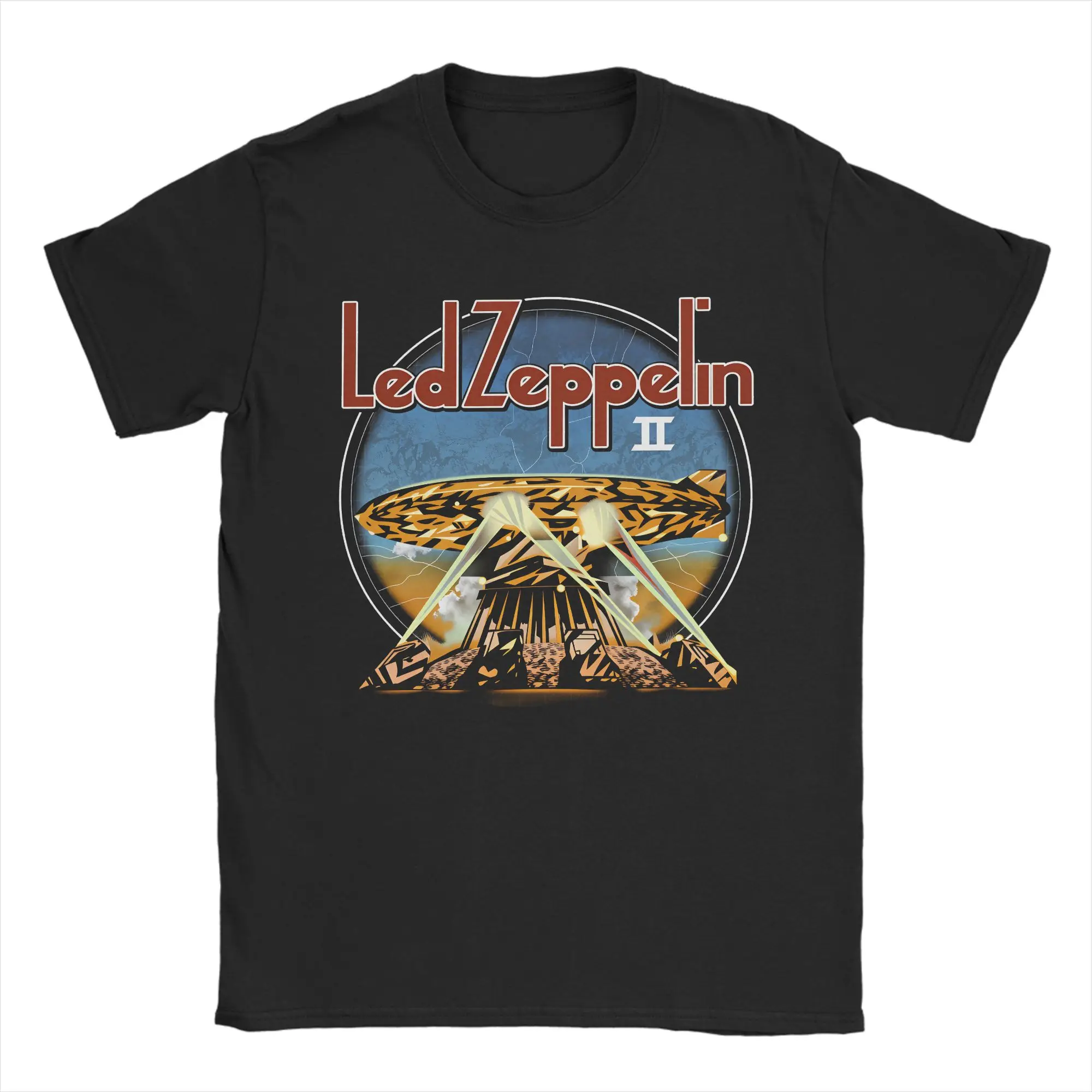Led Zeppelin U.S. Tour 1975 Men T Shirts  Vintage Tees Short Sleeve O Neck T-Shirts 100% Cotton Plus Size Tops