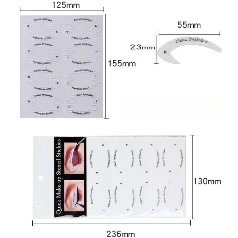Herramienta de plantilla de maquillaje para sombra de ojos, juego de plantillas de maquillaje para ojos, sombra de ojos, plantillas de maquillaje de ojos, herramientas, tarjeta adhesiva