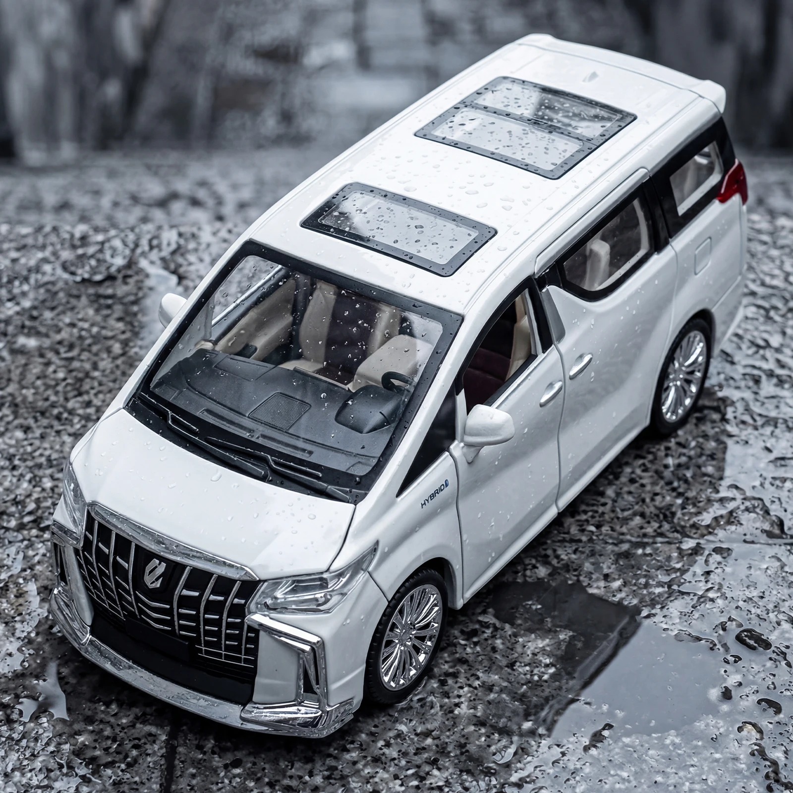 1:24 Alphard MPV Alloy Metal Diecast Model Car Home Trendy Ornament Computer Desktop Decoration High Simulation Vehicle