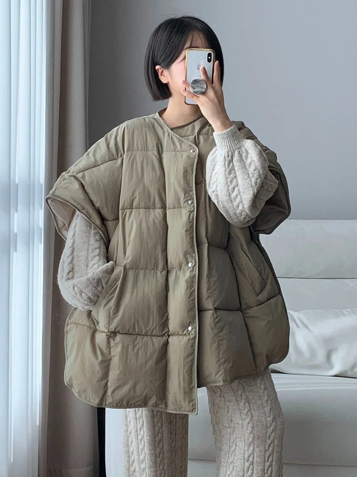 

Retro Korean Design Svel Cotton Vest Women's Winter Loose Casual Faionable Vest Comfortable All-Match Outerwear