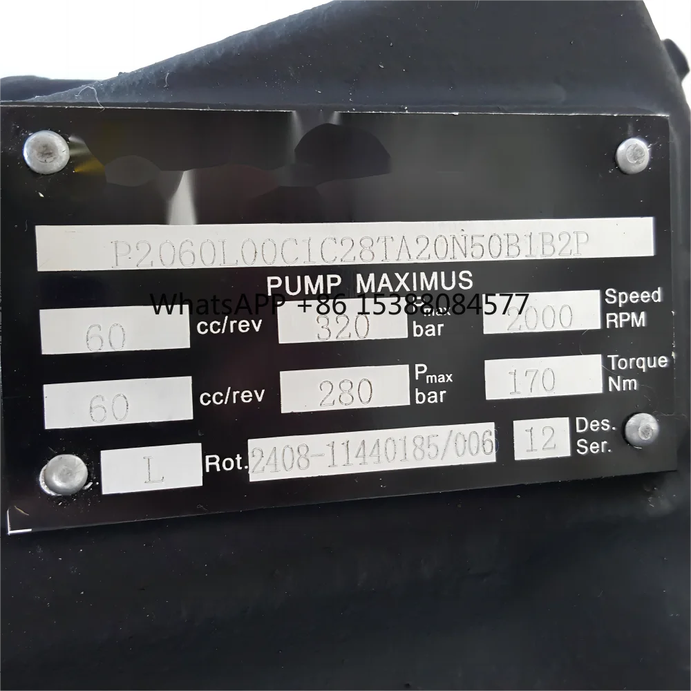 

HS P2060 P2075 P2105 P2145 P3075 P3105 P3145 Piston Pump for Parker Pump Motor P2060L00C1C28TA20N50B1B2P