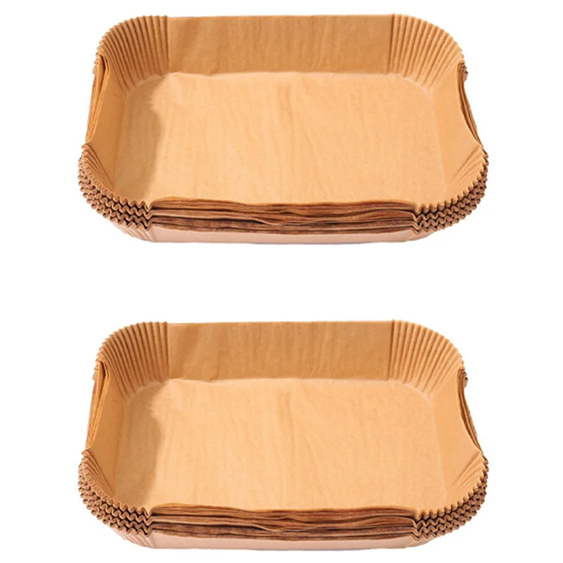 

ABBK-100Pcs Rectangle Disposable Airfryer Baking Paper Liner Non-Stick Baking Mat For Ninja Foodi Air Fryer Accessories