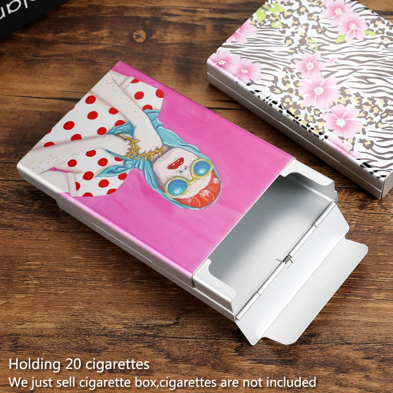 Classic Animation Anime Cute 89mm Smoking Gift For Smoker Metal Medium Cigarette Case Box Custom LOGO Photo Color Printing