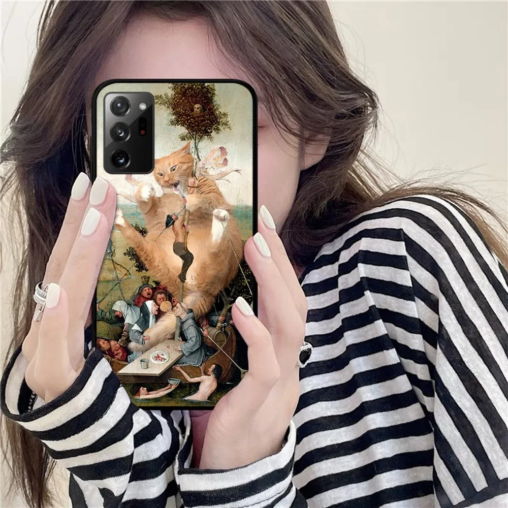 Hieronymus Bosch Fun Cat Art Funda Aesthetic Phone Samsung Note 8 9 10 20 pro plus lite M 10 11 20 30 21 31 51 A 21 22 42 02 03