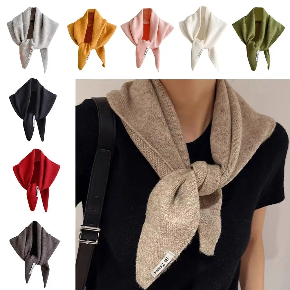 

Soft Wool Knitted Knitted Scarf Multi-functional Warm Women Headscarf Triangular Scarf Winter