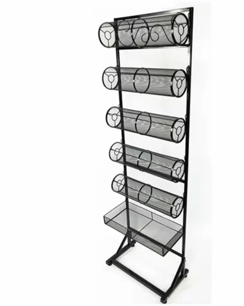 Iron velvet cloth floor single-sided 6-layer head buckle frame hair band hair card jewelry storage display jewelry shelf