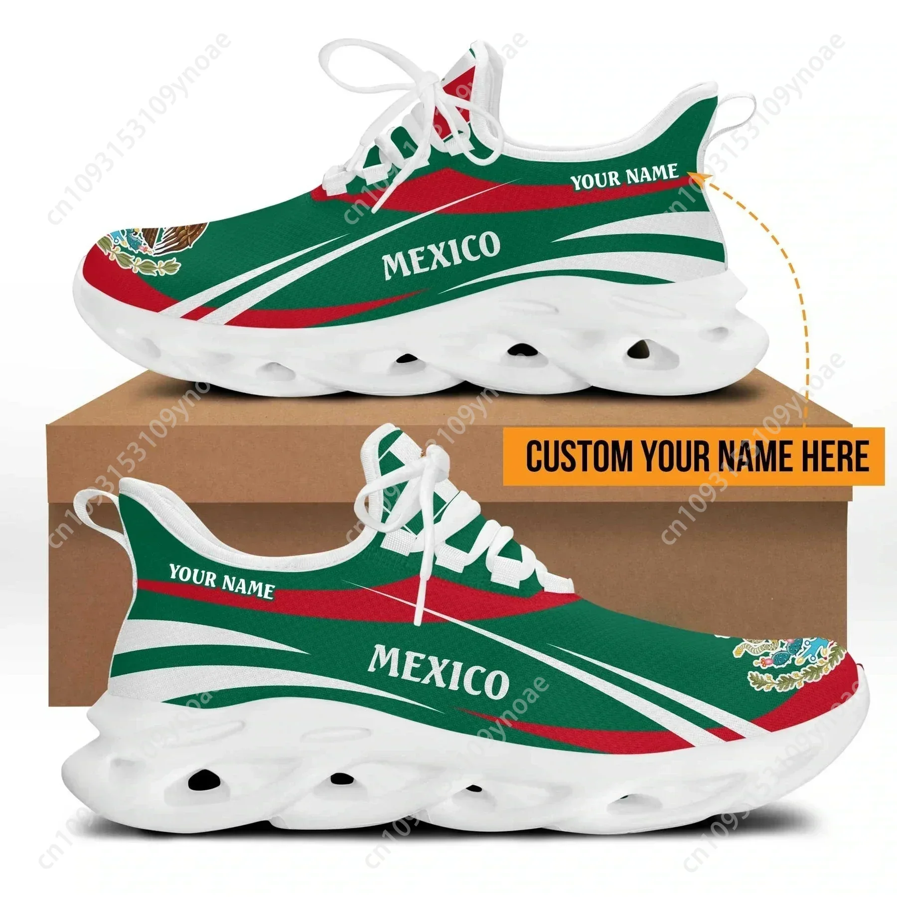 Mexico Flag Pattern Print Summer Mens Running Shoes Fashion Male Casual Walking Shoes Non Slip Blade Tenis Sneakers for Man