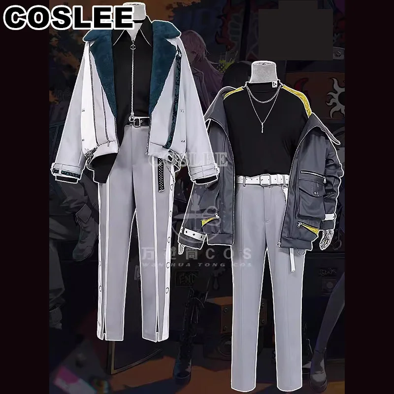 

COSLEE PJSK Aoyagi Toya/Shinonome Akito Cosplay Costume Project Sekai Coat Top Pants Uniform Game Suit Halloween Party Outfit