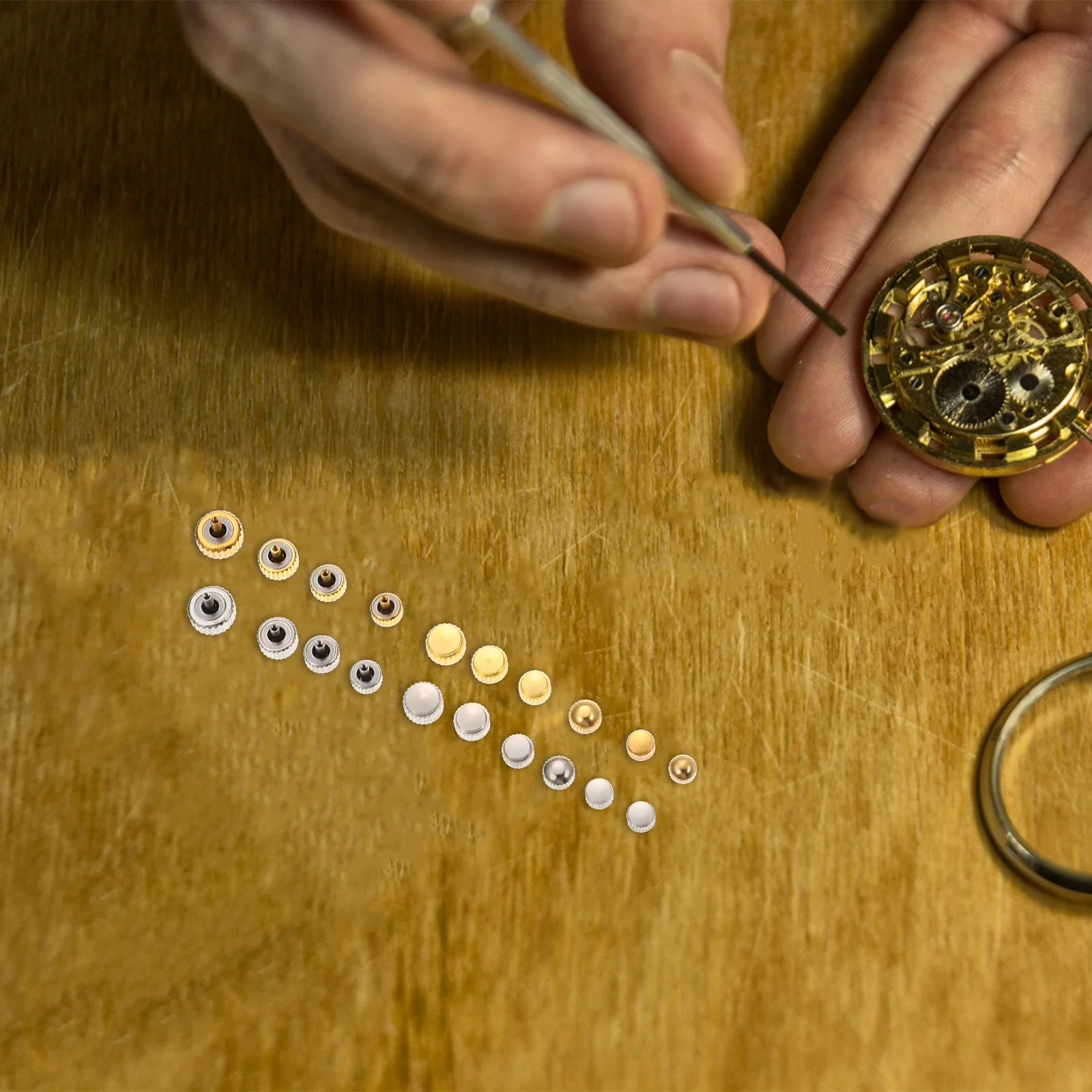 

Professional Watch Crown Parts Kit Steel Repair Supplies Durable Long Lasting Replacement Accessories for Watchmakers