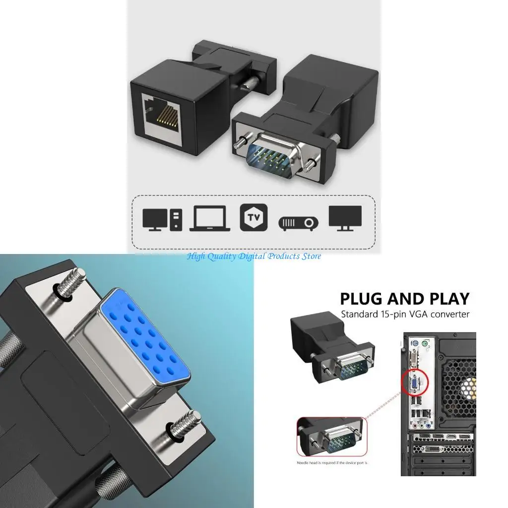 U2JE VGA إلى محول RJ45 لنقل الفيديو بسلاسة في مشاريع الشبكات #1