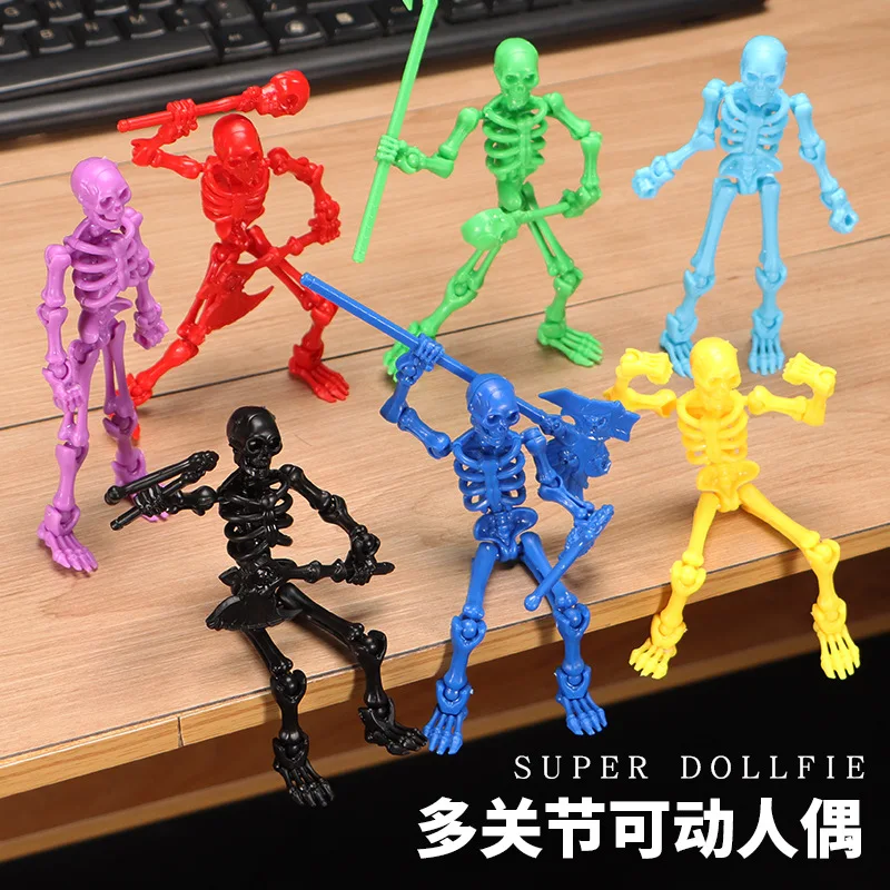 

Halloween Multi Color Skeleton Doll DIY Assembly Multi Joint Removable Skeleton Doll Model Pendant Stress Relief Toy Gift