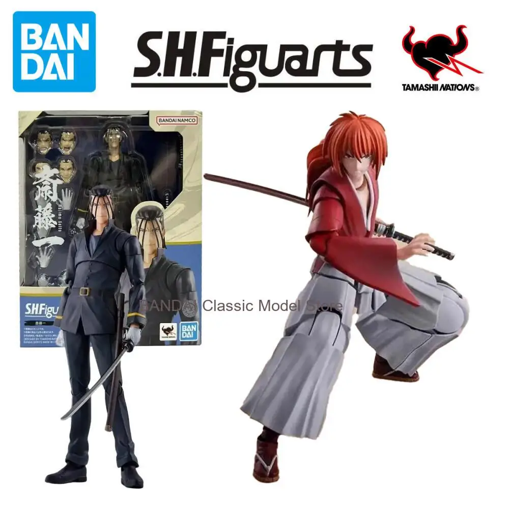 

100% оригинальная фигурка Bandai Rurouni Kenshin, аниме-фигурки Shf Saito Hajime, коллекционная модель, экшн-фигурки, игрушки на день рождения
