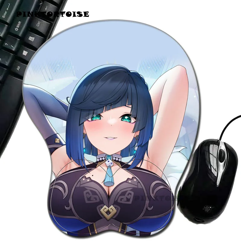 

PINKTORTOISE Watanabe You Big Ass oppai Mousepad Mat Anime Kawaii 3D Mouse Pad with Wrist Rest Soft Silicone