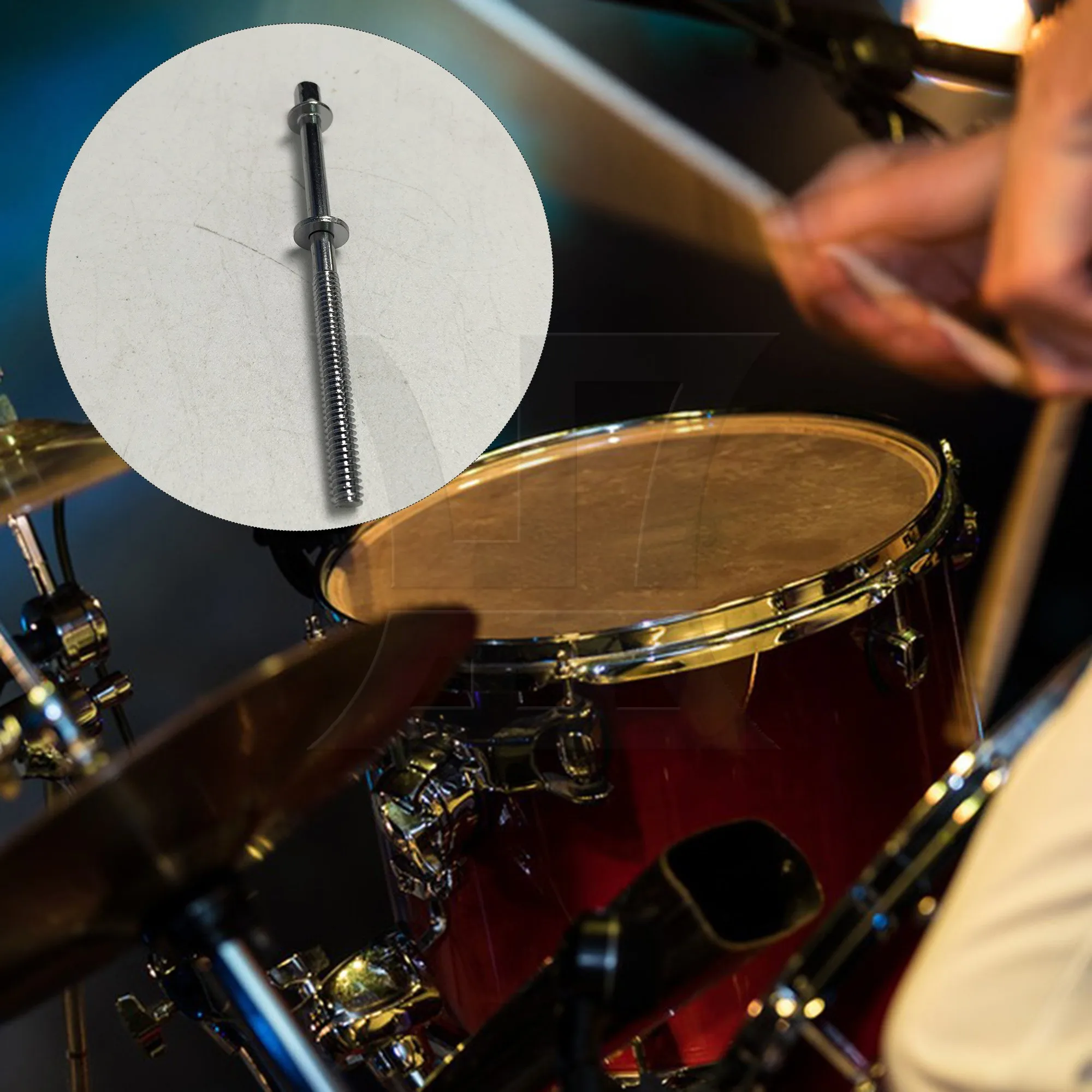 Yibuy 1 قطعة كمين طبل التوتر قضيب 5x80 مللي متر الفضة ل طقم طبلة إصلاح استبدال أجزاء