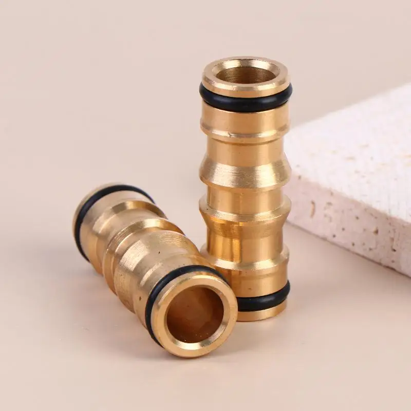 2 Way Brass Hose Connector Coupler Leakproof Water Pipe Extension Joint for Garden Repair High Pressure Irrigation System