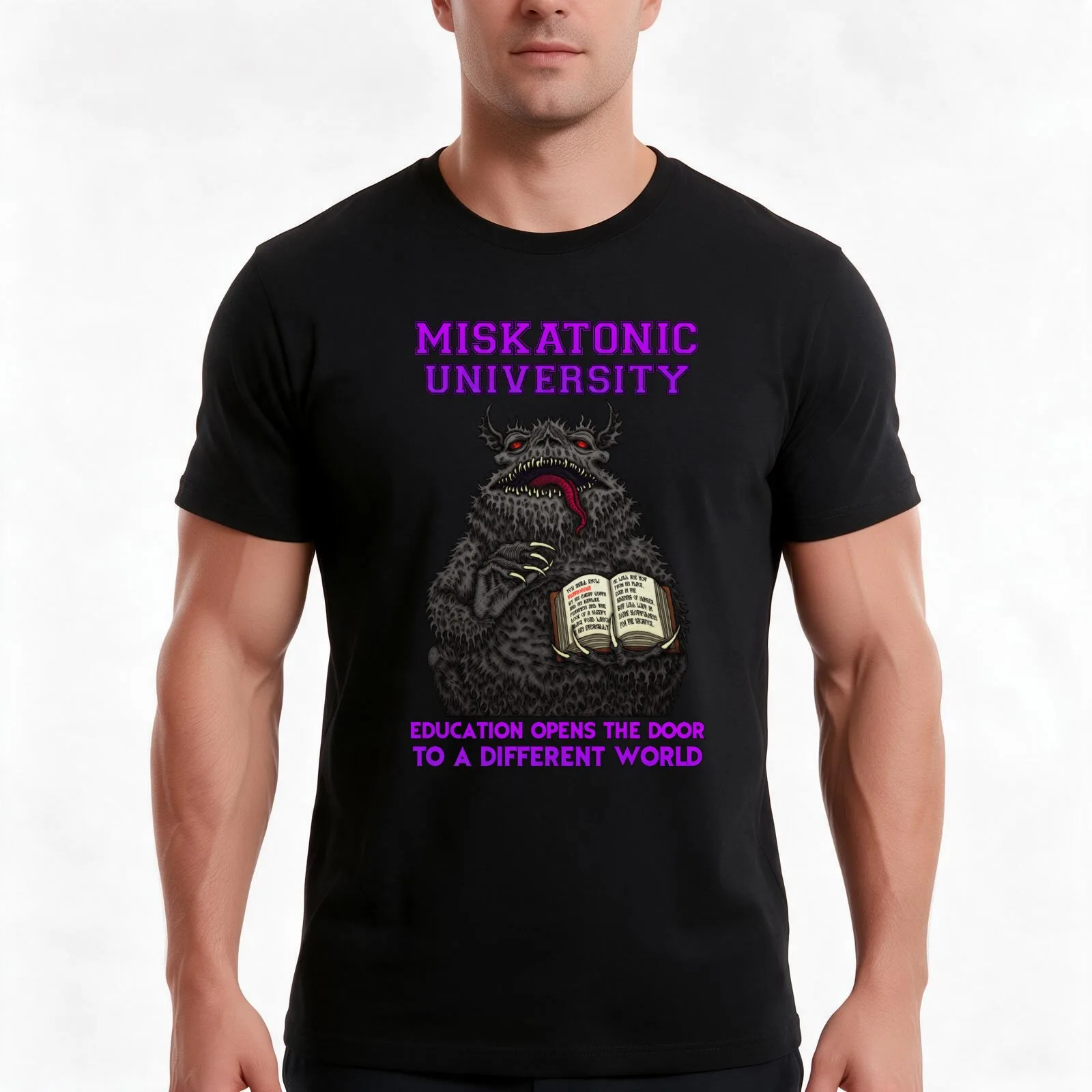 Miskatonic Tsathoggua - Azhmodai 2020 T-Shirt, Summer Casual Cotton Tee, Oversized Streetwear Tops, Vintage Graphic Print