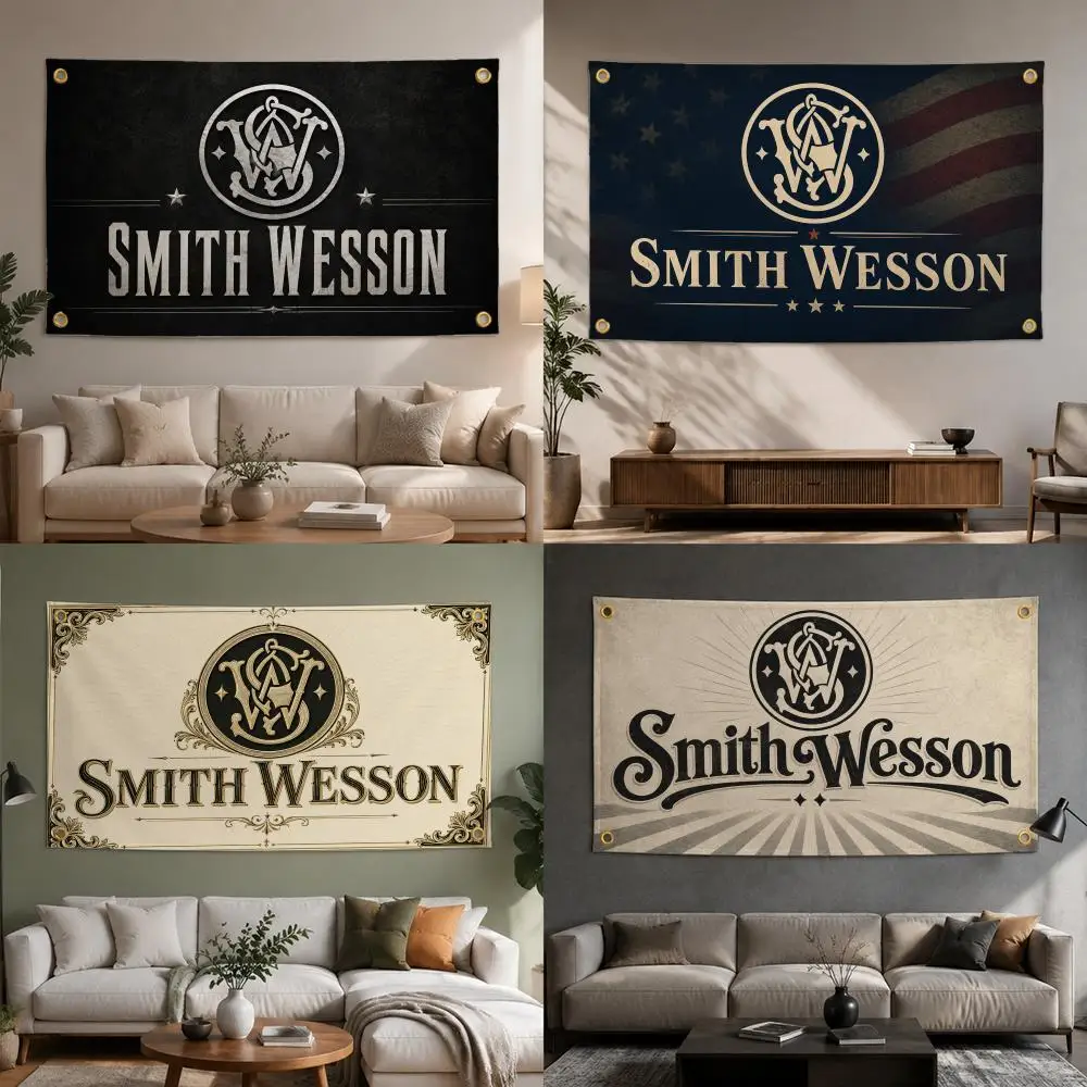 Brand Smith & Wesson Flags Fashion flag For Living Room Home Dorm Decor Wall Outdoor Camping Party Banner Gifts