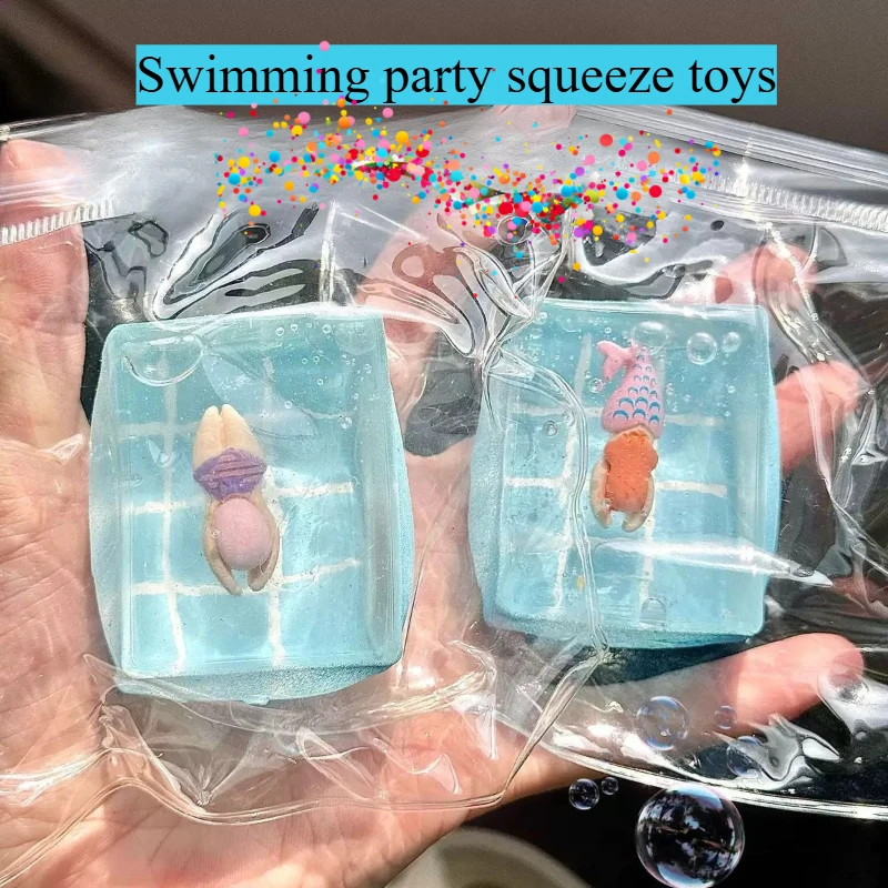 1pc Schwimmen Pool Squeeze Spielzeug Maltose Stress Relief Langsam Rebound Zappeln Spielzeug Mochi Squishy Stressabbau Spielzeug Antistress