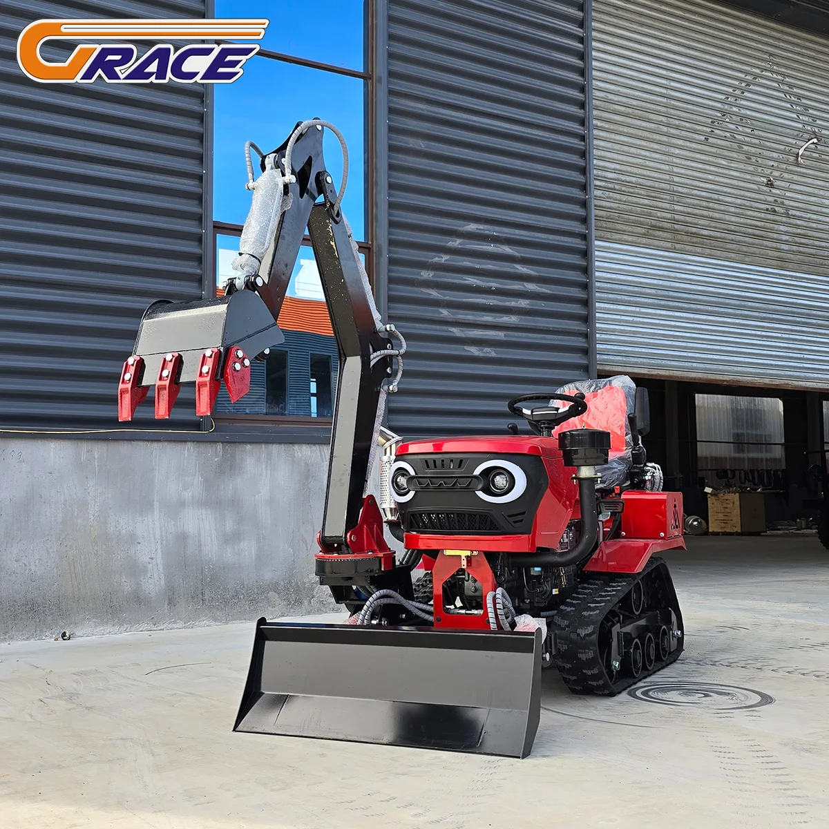 آلة 5 في 1 آلات زراعية تستخدم على نطاق واسع معدات زراعة الأرز الصغيرة جرار زاحف صغير مع حفارة للبيع