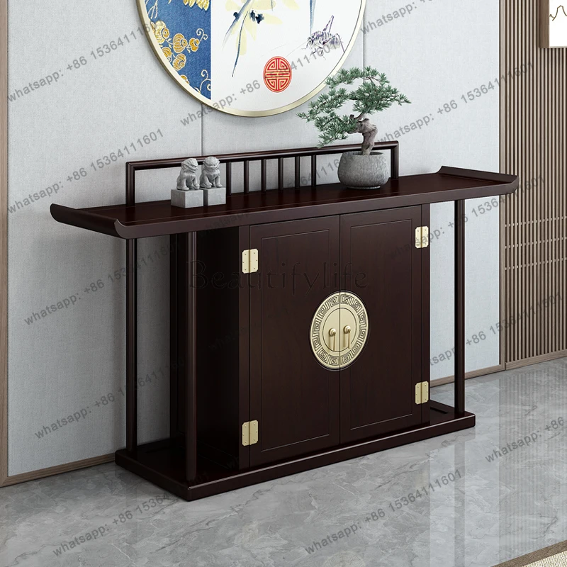 New Chinese Style Solid Wood Entryway Table Old Elm Wood Sideboard Entryway Light Luxury