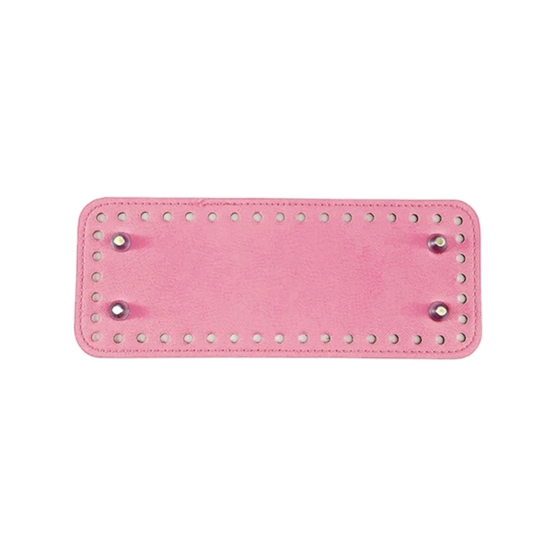 E74B PU Leather Bag Bottom Shaper Handmade Rectangle Bag Bottom Pad for Knitting Bag