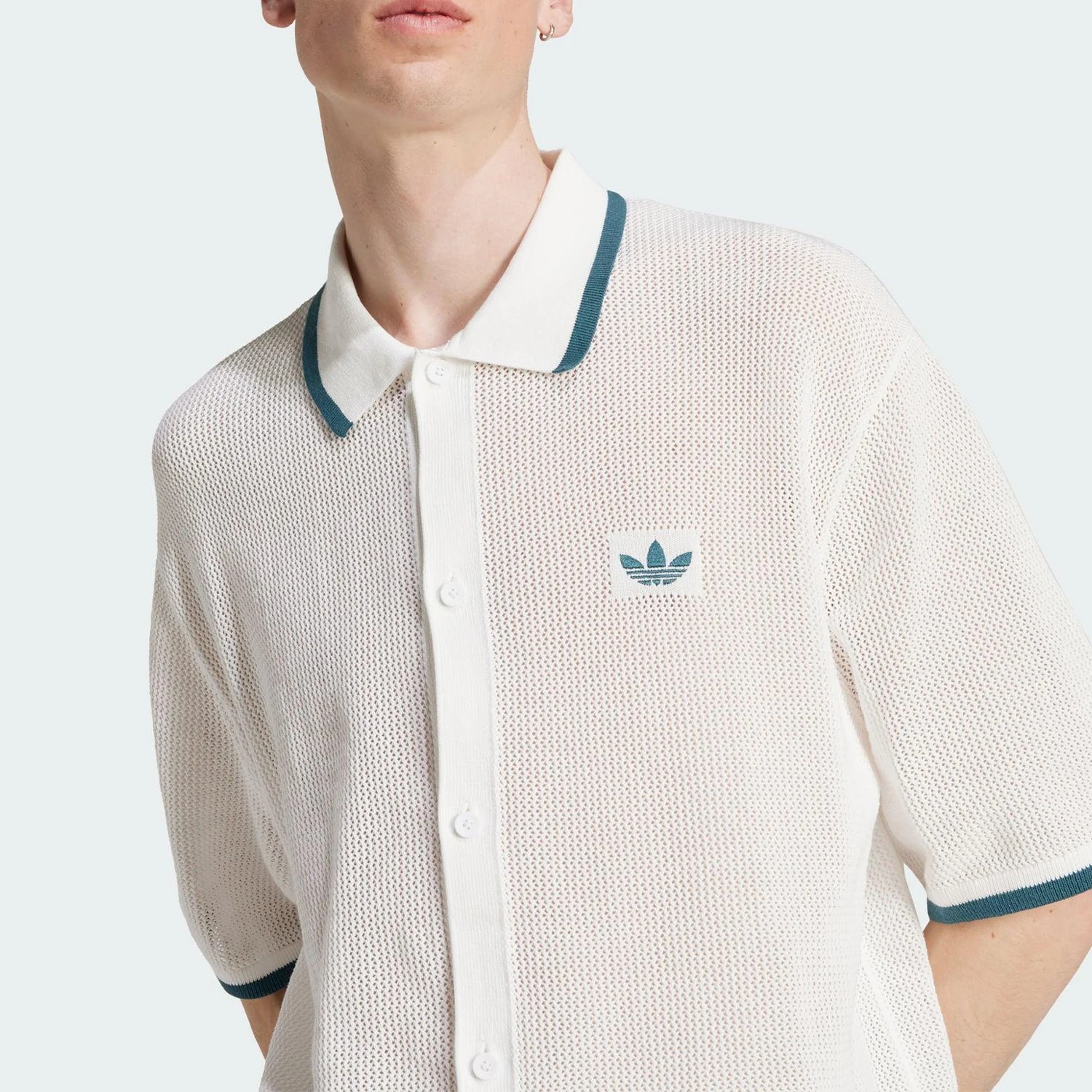 أديداس أصلية 2025 أصلية صيفية للرجال بياقة متماسكة وأكمام قصيرة KC3526 #4