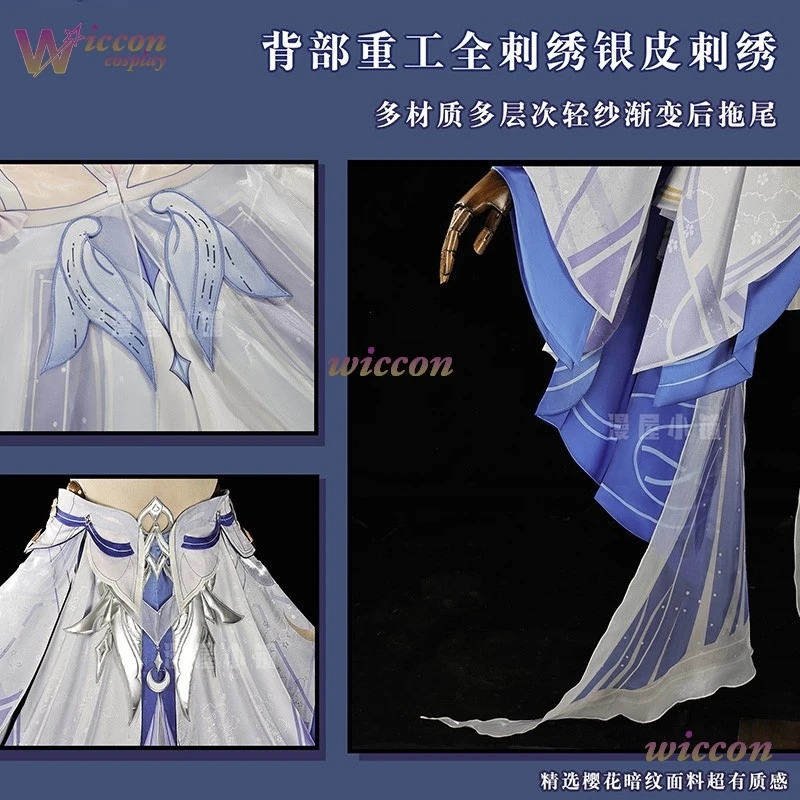 Mag/Columbina Genshin Impact Cosplay Damselette Moon Maiden traje Cos peluca Halloween conjunto completo ropa diosa Kuutar decoración