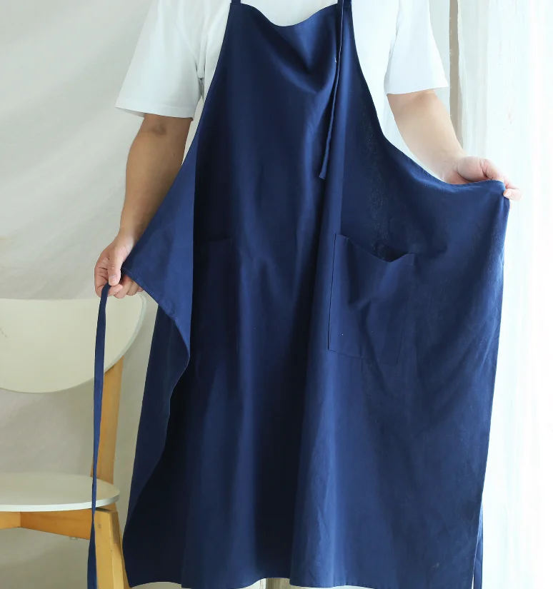 مريلة قطن قابلة للتنفس للرجال مريلة مقهى كبيرة الحجم على شكل زهرة خفيفة الوزن مريلة مطبخ لتصفيف الشعر مريلة حديقة وزرة H1