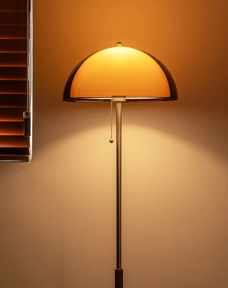 Dark Brown Acrylic Lampshade Floor Lamp E27 Bulb