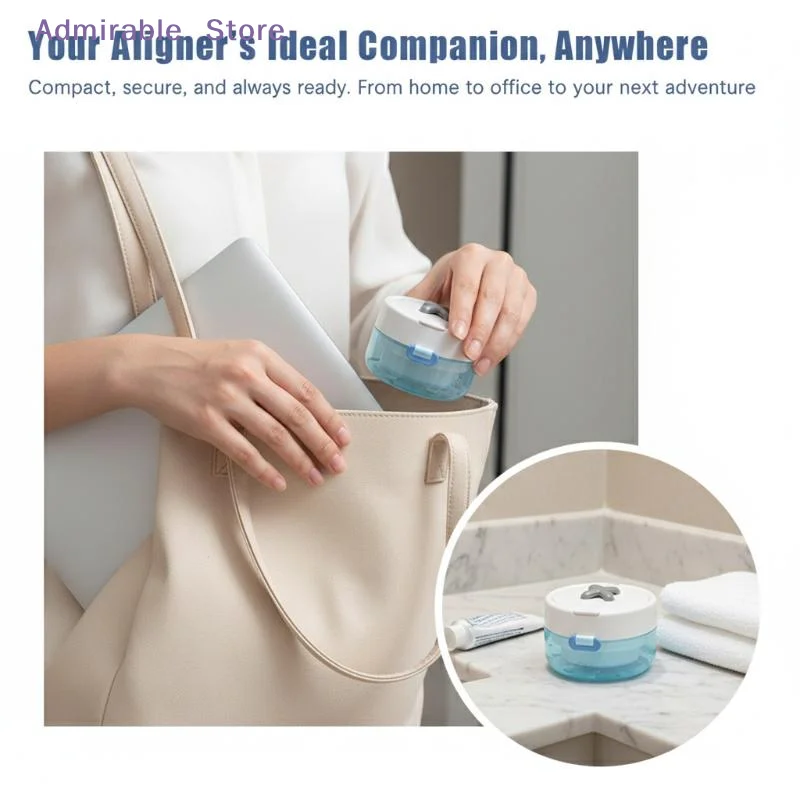 wCompact No-Leak Denture Case With Multi-layer Design For Safe Storage