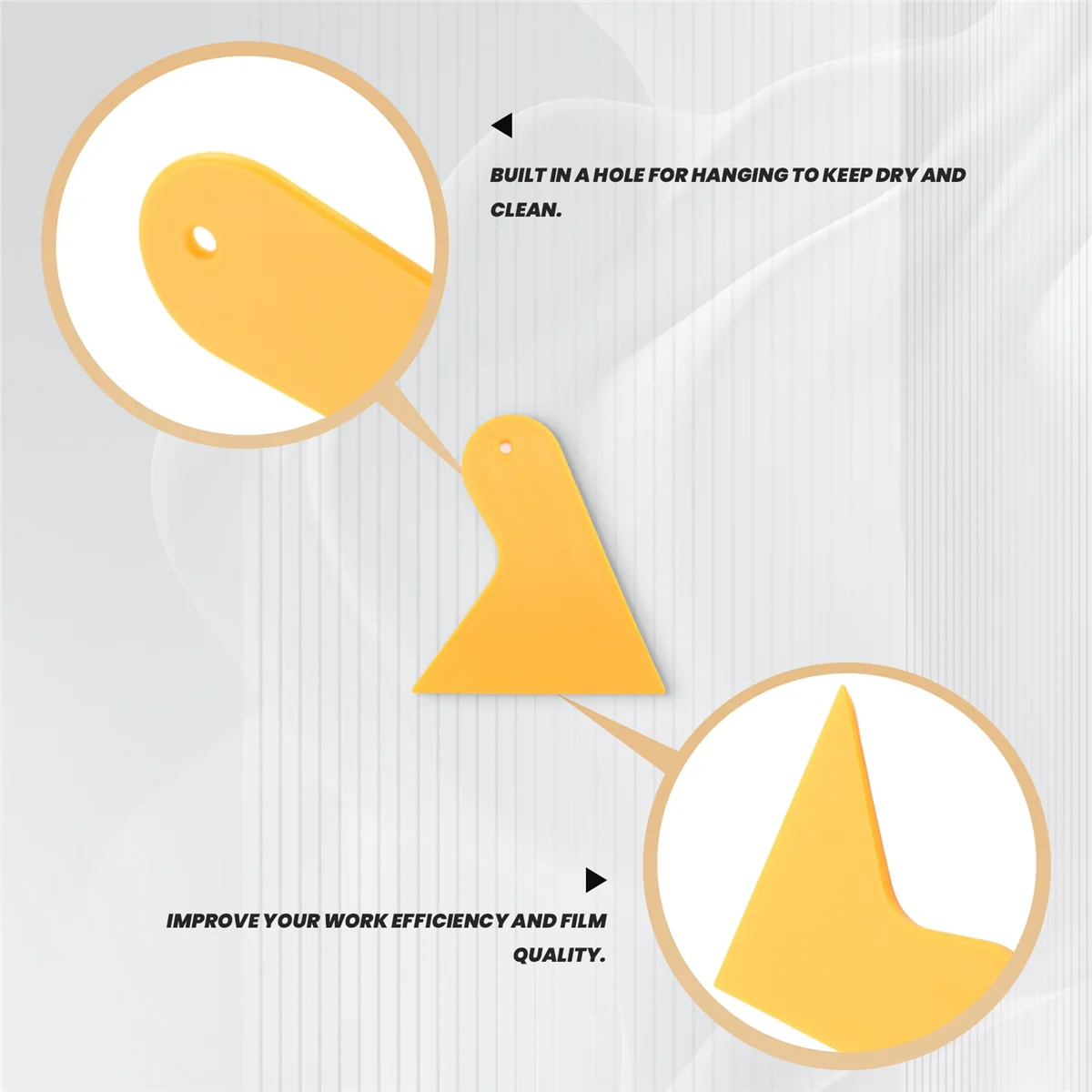 مكشطة نافذة السيارة البلاستيكية الصفراء ، أداة تنظيف ممسحة ، فيلم لاصق ، تلقائي ، 10.5x9.5cm