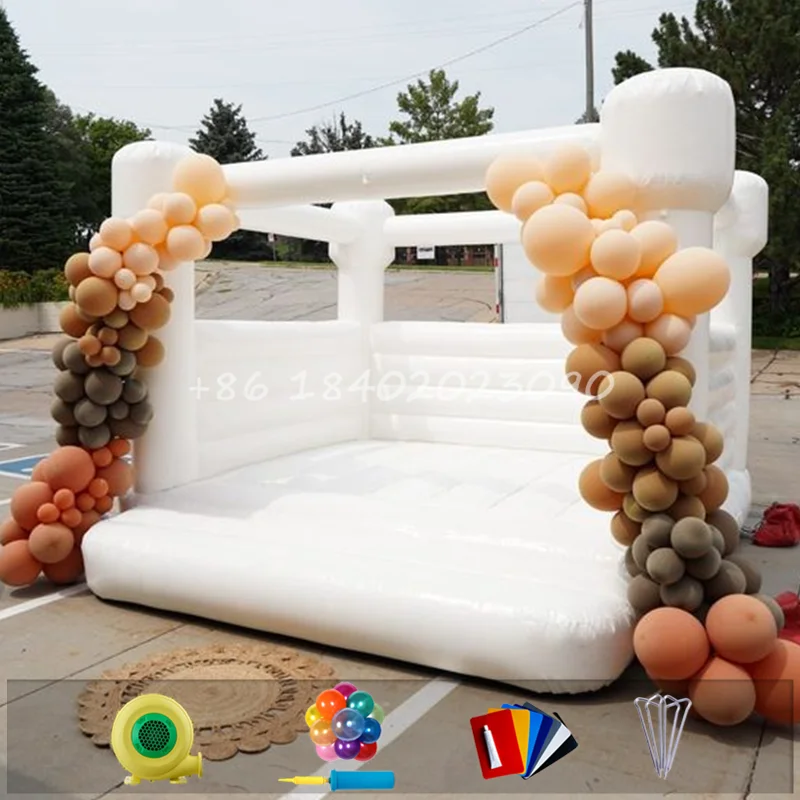 

Белый надувной батут из ПВХ для детей и взрослых, для свадеб, вечеринок и мероприятий на открытом воздухе, аренда