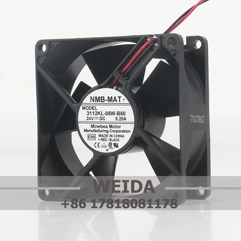 New original NMB 5V 12V 48V 8032 80X80X32MM 8CM AC EC two-wire boring machine inverter 3112KL-05W-B60 cooling fan DC 24V 0.28A
