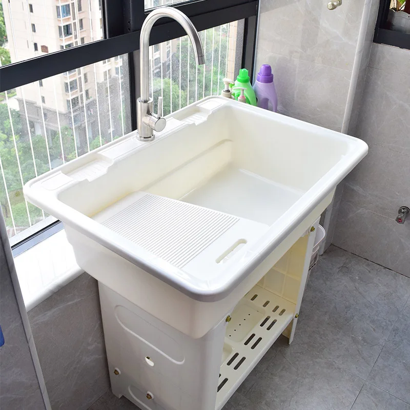 Thickened laundry sink with washboard, plastic balcony, kitchen sink, washbasin