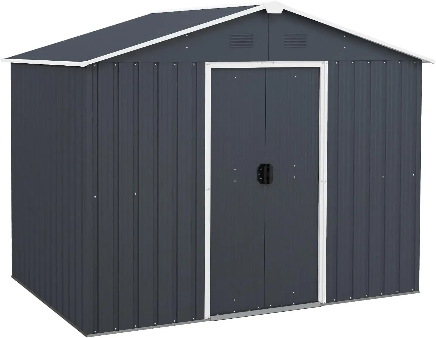 

Goplus Outdoor Storage Shed with Floor Foundation, Large Garden Tool Bike Shed with Lockable Sliding Door & Air Vents, Weather-R