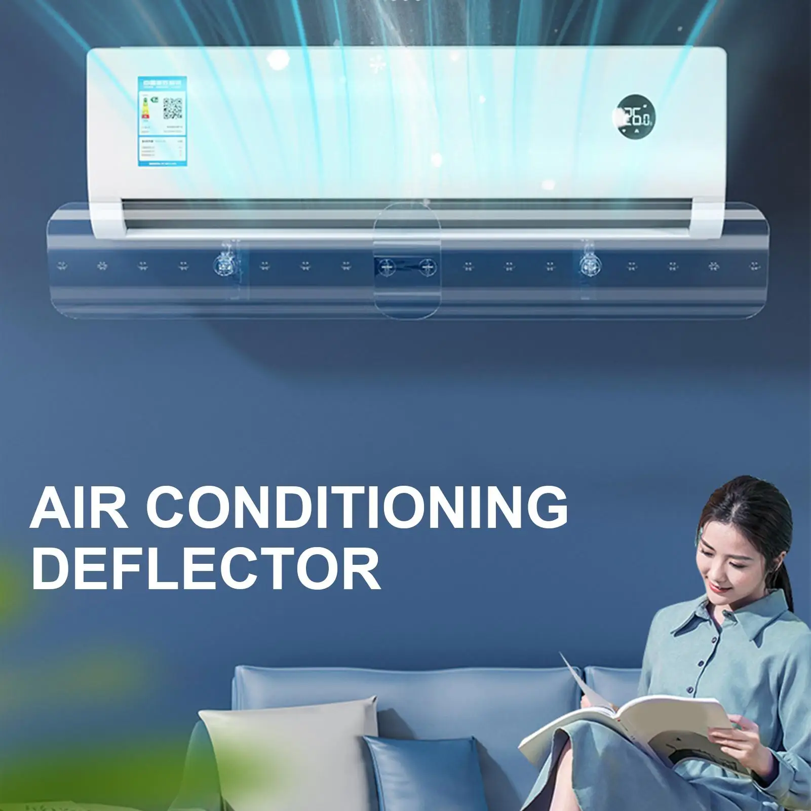 Universal Transparent Air Conditioning Windshield Confinement Infant Anti-Straight Blowing Wind-Guiding Hood Anti-wind Shield