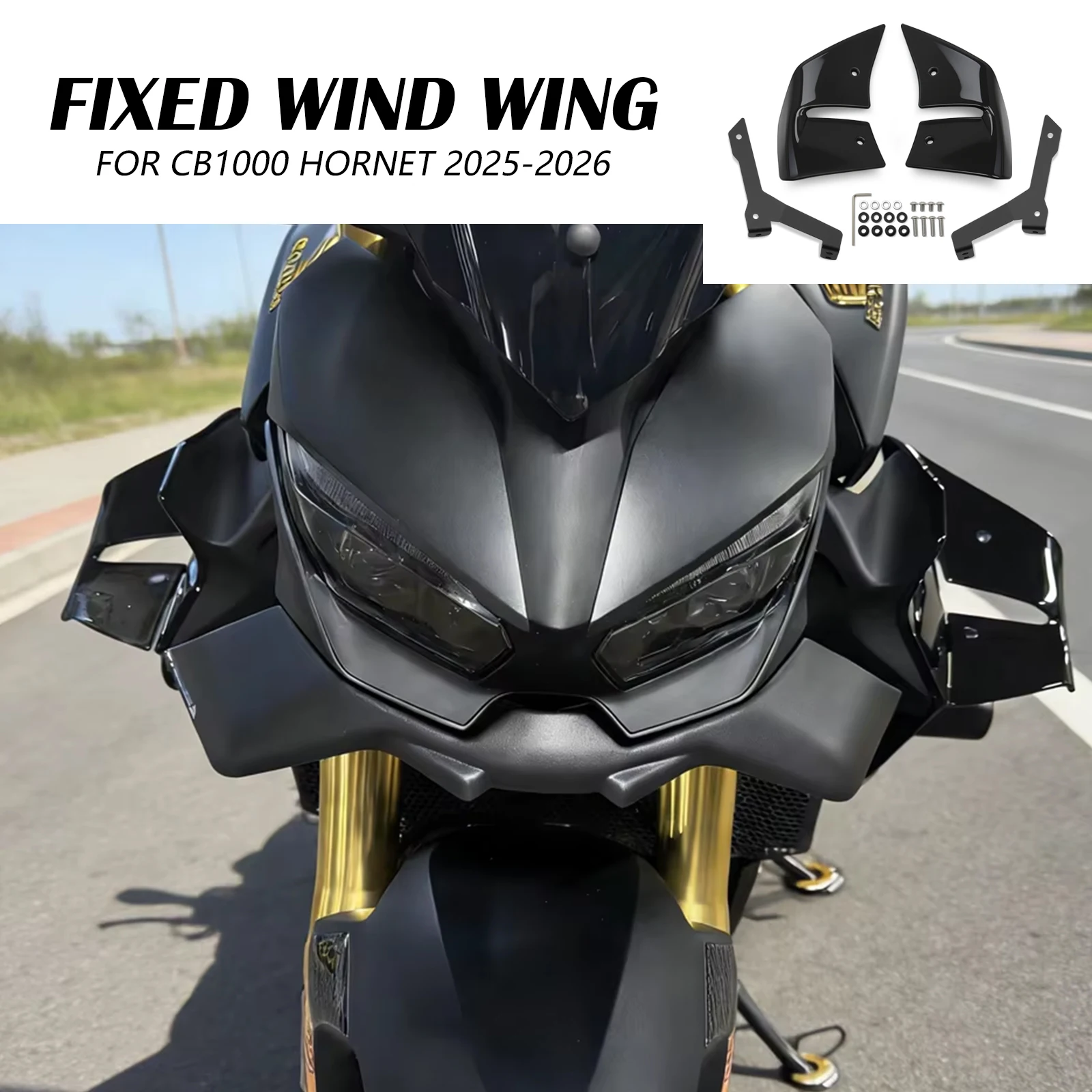 Frontal Spoilers Downforce Winglet Aerodynamic Wing Front Deflector Spoiler Side Fairing For CB1000 CB 1000 HORNET SP 2025 2026