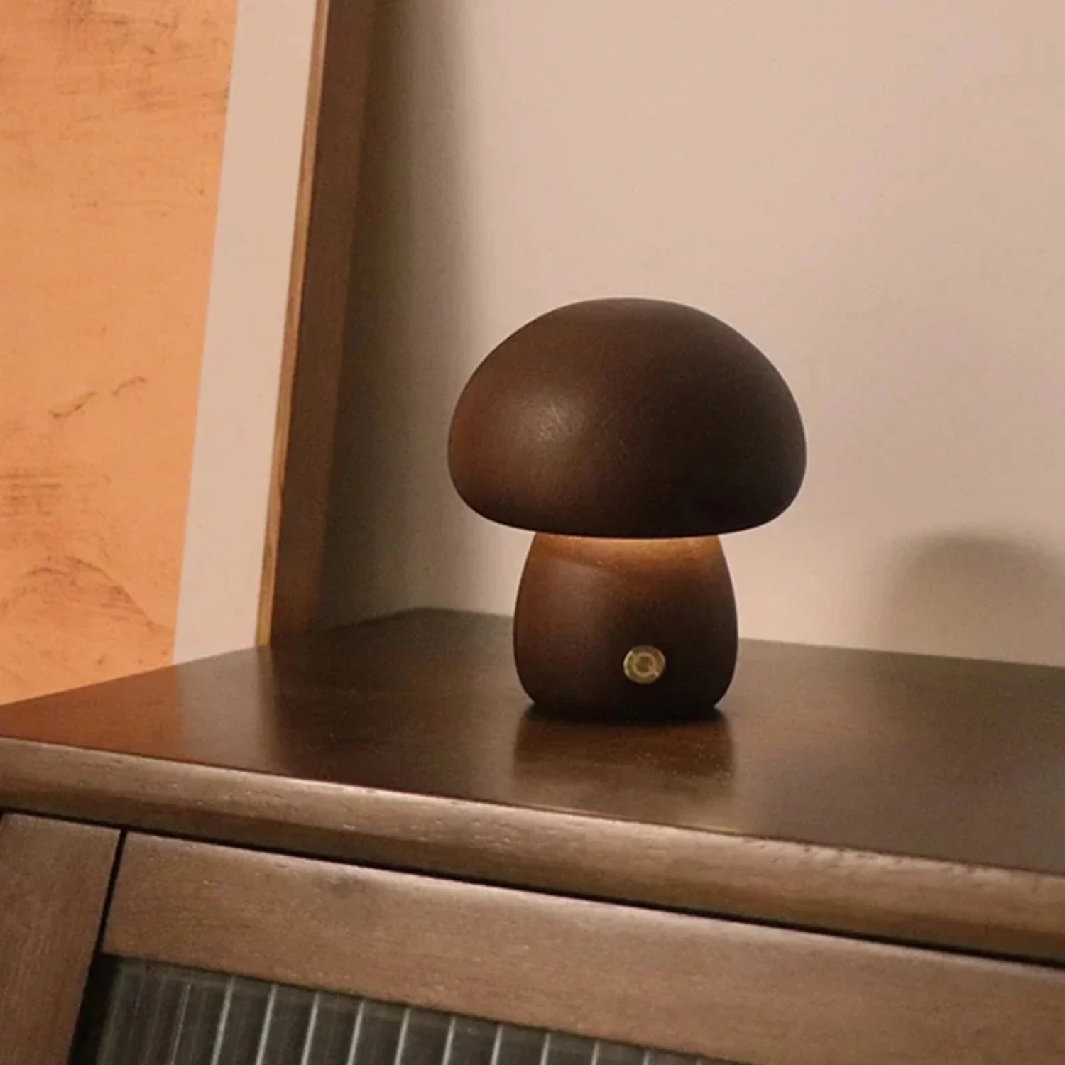 Nuova luce notturna a LED con interruttore luce decorativa da tavolo in legno ins cute mushroom comodino light camera da letto camera dei bambini