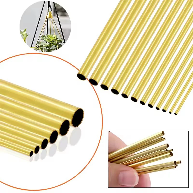 1PCS Round Brass Tube Diameter 13/14/15/16/17/18/19/20/21/22/23/24/25mm Seamless Round Tube Length 300mm Capillary Copper Tube