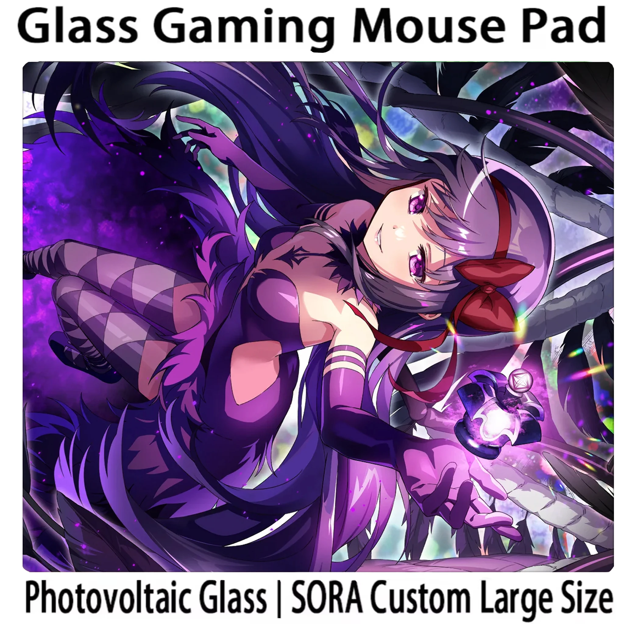 Original M-Madoka M-Magica Girls Micro Etched Coated Tempered Glass Mouse Pad E-sports Games FPS Special Large Size Keyboard Pad