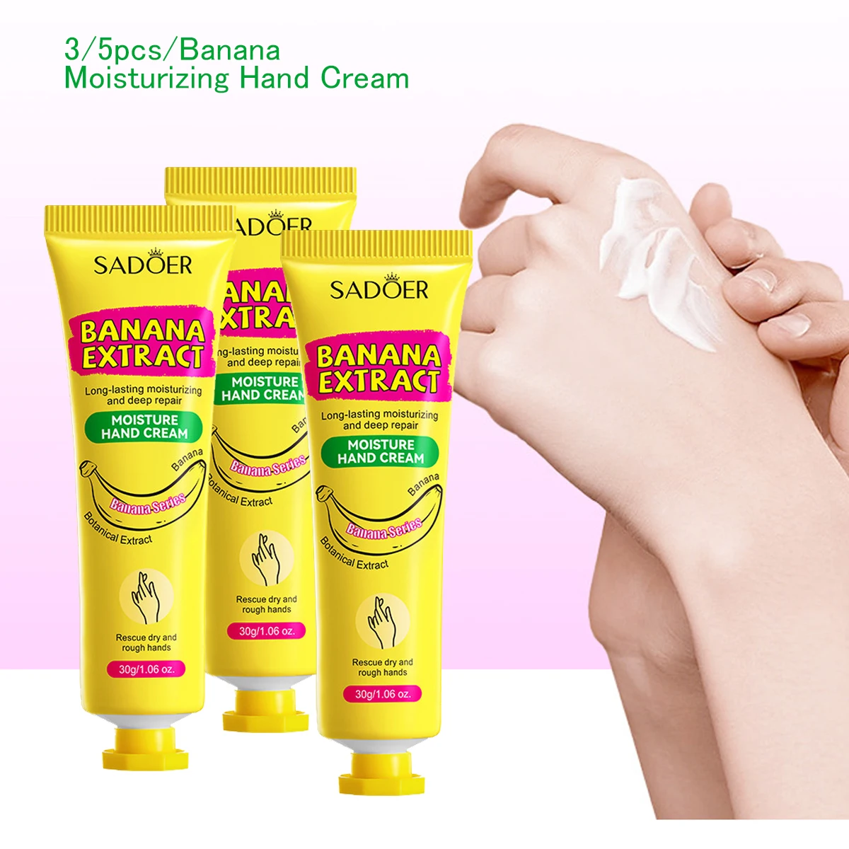 3/5pcs/Banana Moisturizing Hand Cream Moisturizes And Prevents Dryness And Cracking. Autumn And Winter Hand Cream