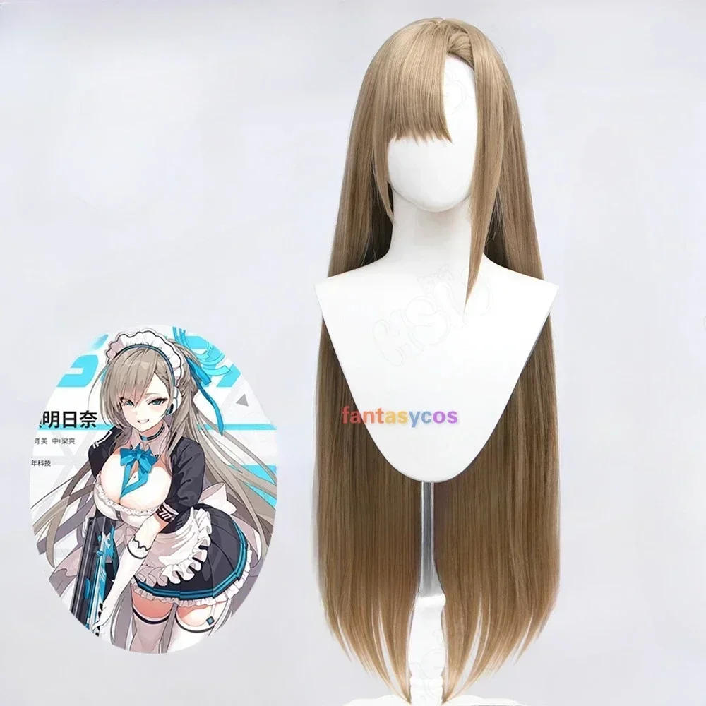 

Itinose Asena Cosplay Wig Blue Archive Linen Straight 100cm Heat Resistant Synthetic Hair Halloween Costume Role Play Party