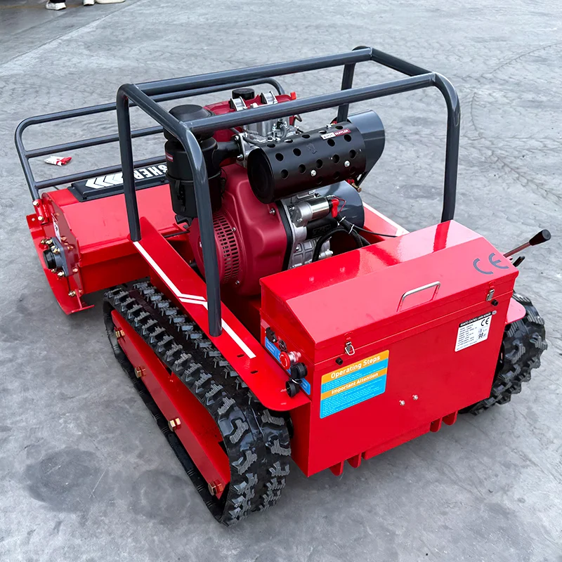 Customized Mini Smart RC Tractor Robot Gas Lawn Mower Self-Propelled Cordless Lawnmower with Remote Control Zero Turn Mini Tract