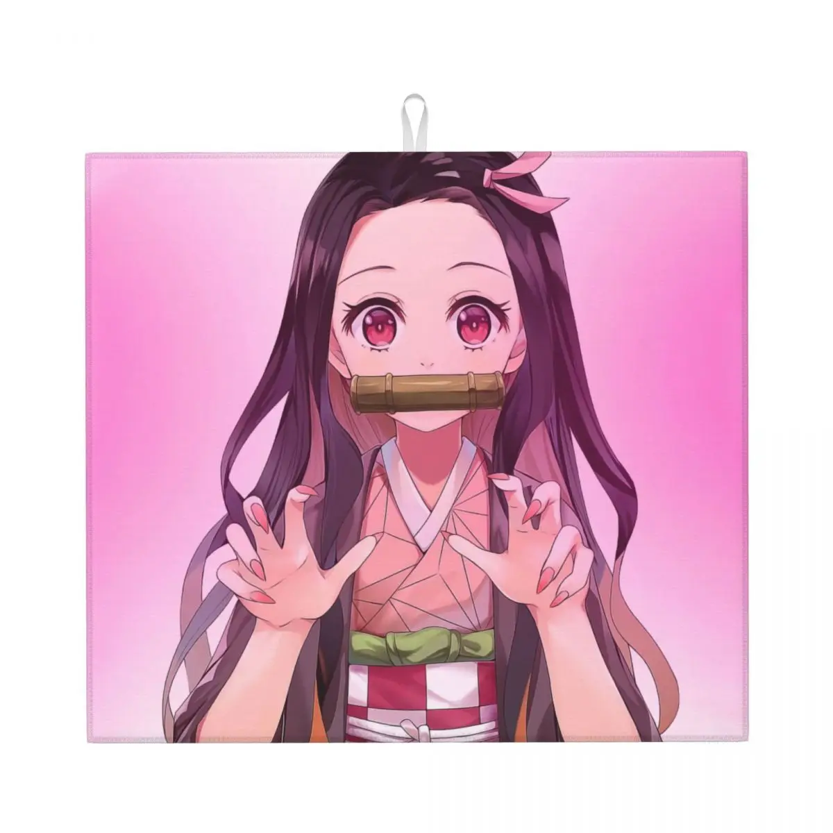 Anime Demon Slayers Dish Drying Pad Custom Absorbent Kimetsu No Yaiba Nezuko Microfiber Quick Dry Drainer Mats