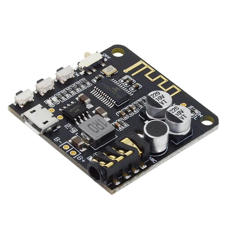 BT5.0 Audio MP3 Bluetooth Audio Decoder Board Lossless Car Speaker Audio Amplifier Board DIY Audio Receiver Black