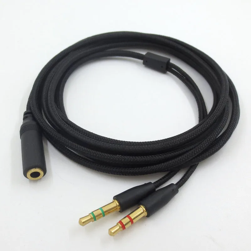 #91G Consumer Electronics,Earphone Cable Adapter Splitter Headset Microphone for Razer Electra (Black)
