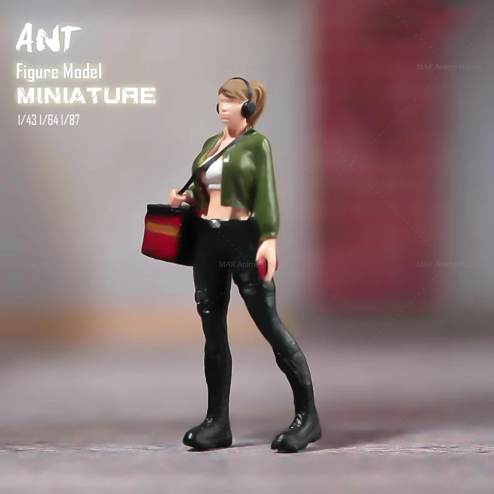 Figurine de pilotes de livraison de nourriture, modèle de beurre, décoration de scène, jouets de voiture, mâle et femelle, MiniIndic 1/87, 1/64, 1/43, 1/24