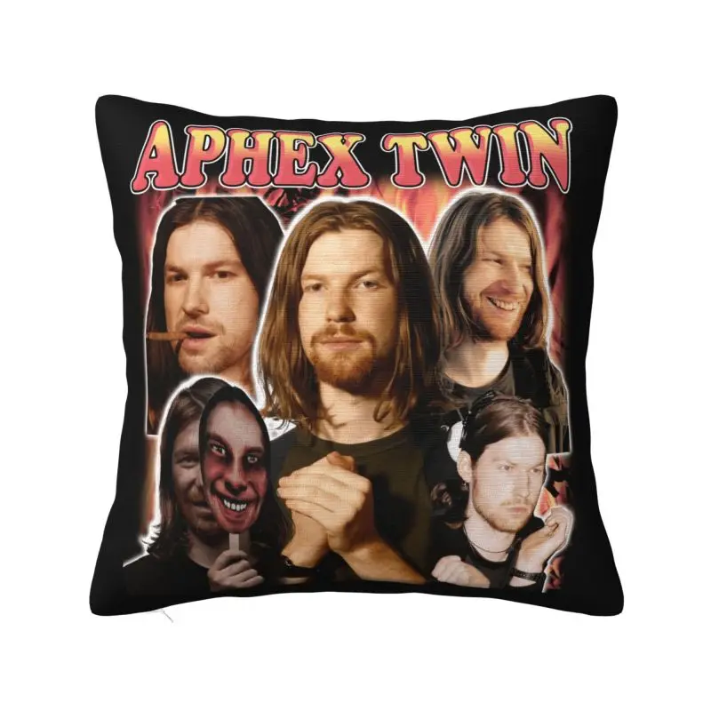 Modern Aphex Twin Throw Pillow Case Home Decorative 3D Print Sofa Cushion Cover Polyester Cozy Pillowcase Dakimakura